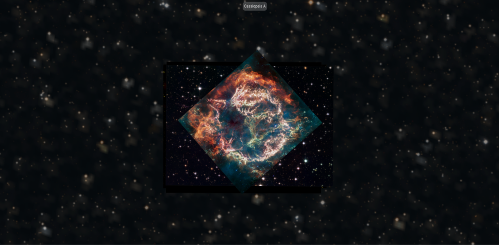 Interactive view of a supernova remnant on a star field